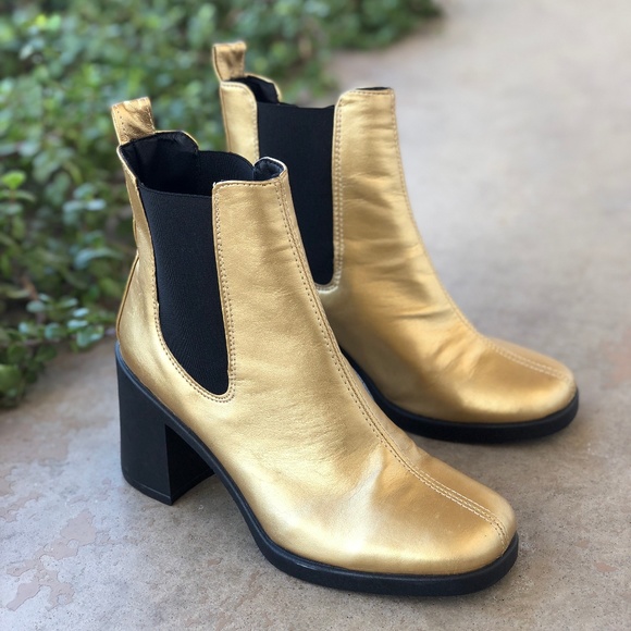 gold boots topshop